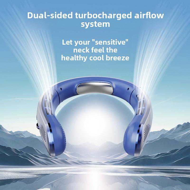 8000mAh Elektrischer Hänge-Nackenventilator Tragbarer Bladeless Mini Wiederaufladbarer Leiser LED Digitalanzeige Luftkühler Für Draußen