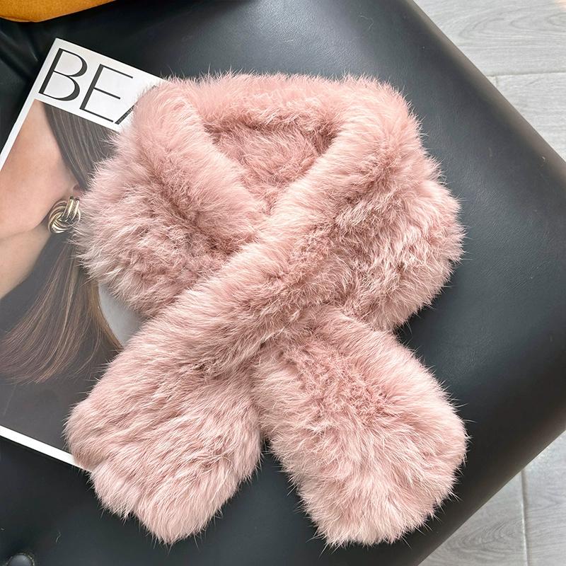 

Дорожный Шарф Теплый Утолщенный Двусторонний из Кроличьего Пуха Уличный Вязаный Шарф из Кроличьего Пуха Шарф Осень и Зима