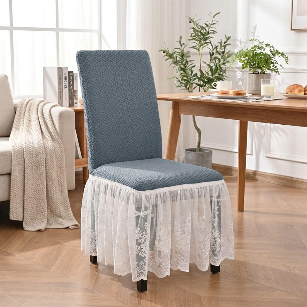Stretchable Elastic Chair Cover Thickened Full Wrap Stool Cover Chair Cover with Skirt  Home Use