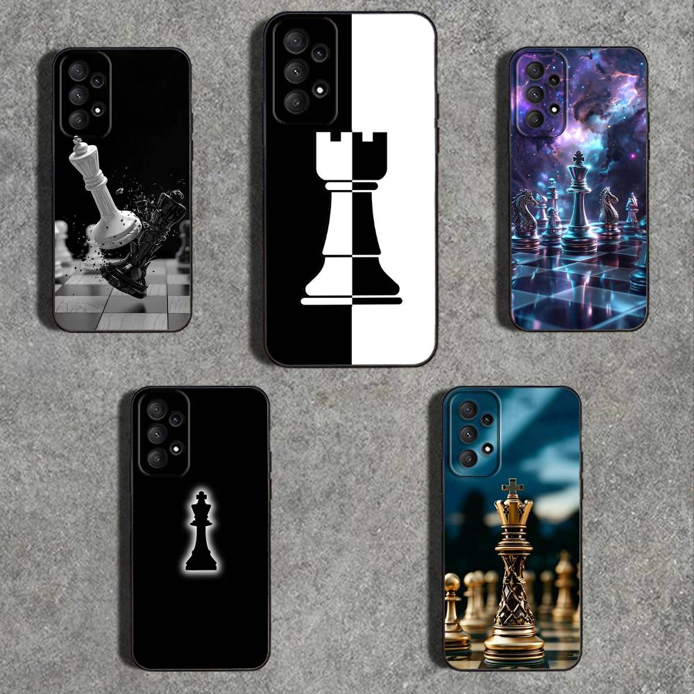 C-Chess Board-ES Phone Case For Samsung Galaxy A73,31,32,72,41,53,52,71,22,5G,Note,J7,8,9 Soft Black Cover