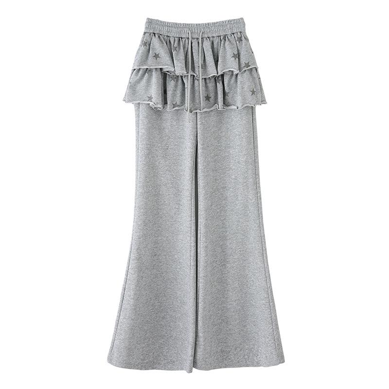 Falda con Dobladillo de Estrella Falsa de Dos Piezas para Niña 2026 Pantalones de Microcampana Adelgazantes - Estilo Casual de Primavera