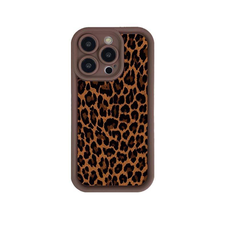 Husă moale anti-alunecare maro pentru iPhone 14 Pro Max, design Leopard XS, pentru Apple 12 Plus.