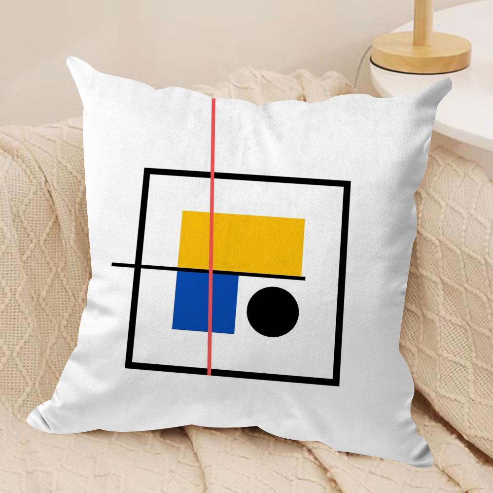 Abstract Lines Cushion Cover Soft Plush Fabric DoubleSided Printed Sofa Cushion Cover for All Seasons Home Decor Gift