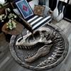 Dinosaur Skull Round Area Rug,Carpet Rug for Living Room Bedroom Sofa Playroom Decor,Non-slip Floor Mat