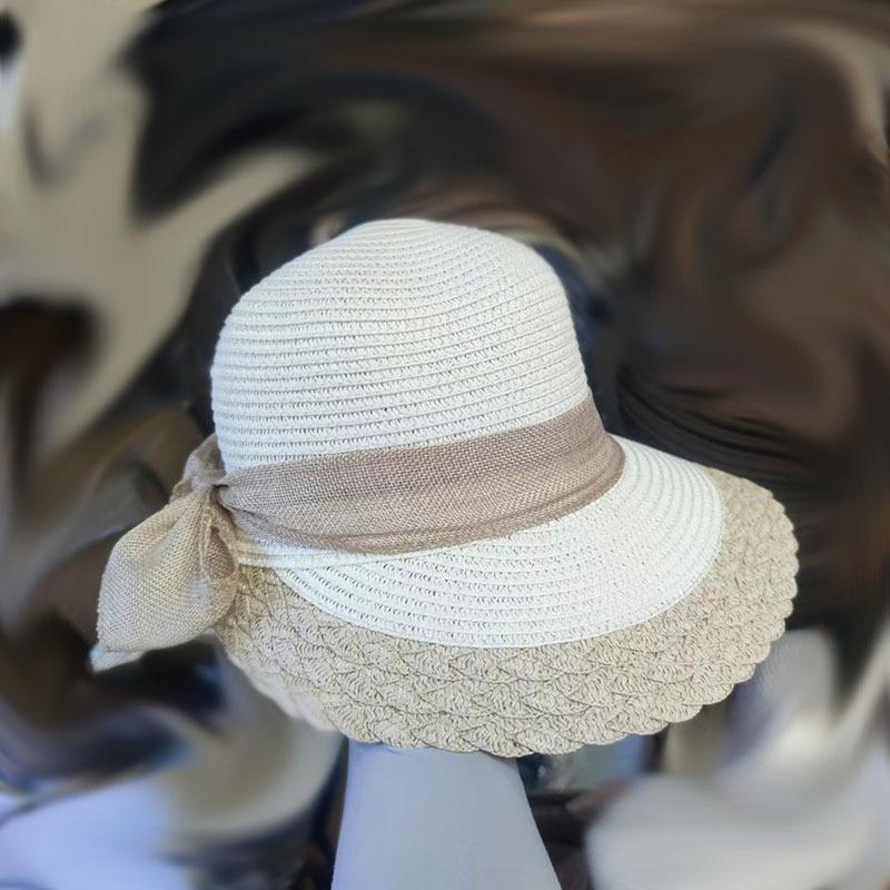 New Streamer Summer Sunscreen Straw Hat Big Eaves Travel Cover Sun Hat Casual Sun Hat