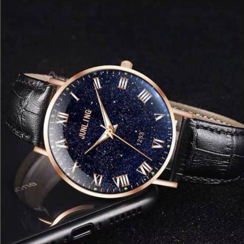 Fashionable Teenage Quartz Watch With Thin Design And Starry Night Glow Model 8083