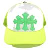 CHROME HEARTS [Excellent Condition] 040-055243 3 Cemetery Cross Patch Trucker Cap Hat 53-60 Neon yellowUsed