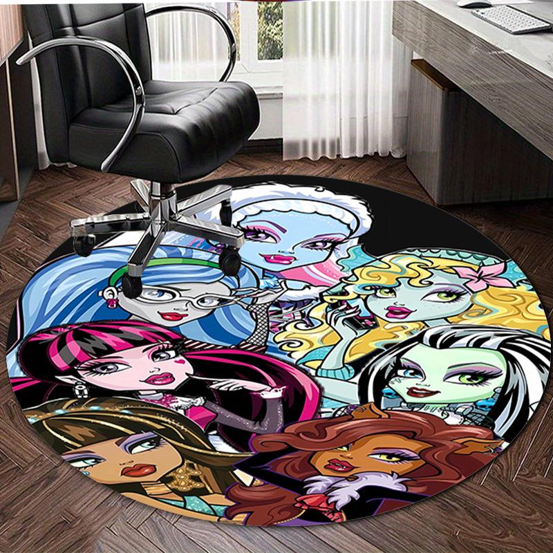 1pc Monster High Draculaura4 Design Printed Area Round Carpet for Bedroom Living Room Home Decor Rugs Mat Non Slip Mat Rug for Bedside