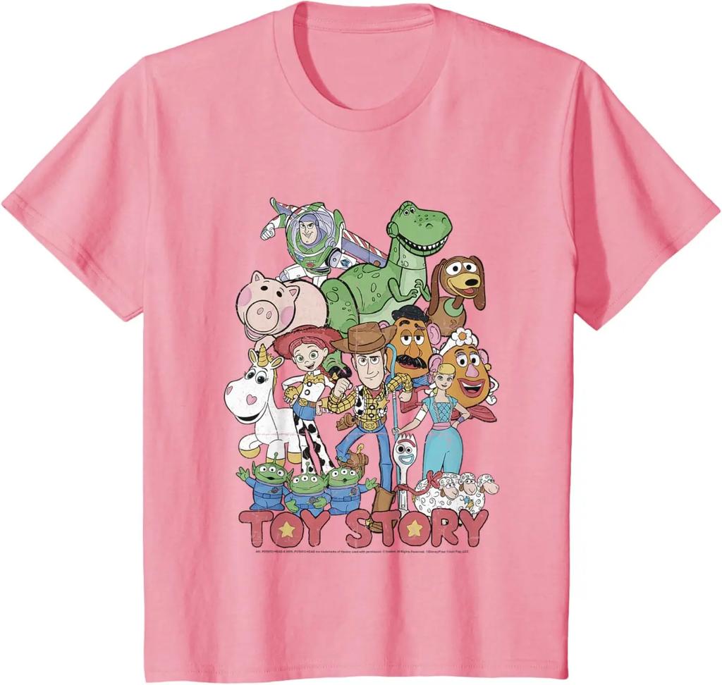 Hot Fashion Pixar Toy Story All Stars Distressed Group Shot T-Shirt S-4XL Four Seasons Gift Unisex