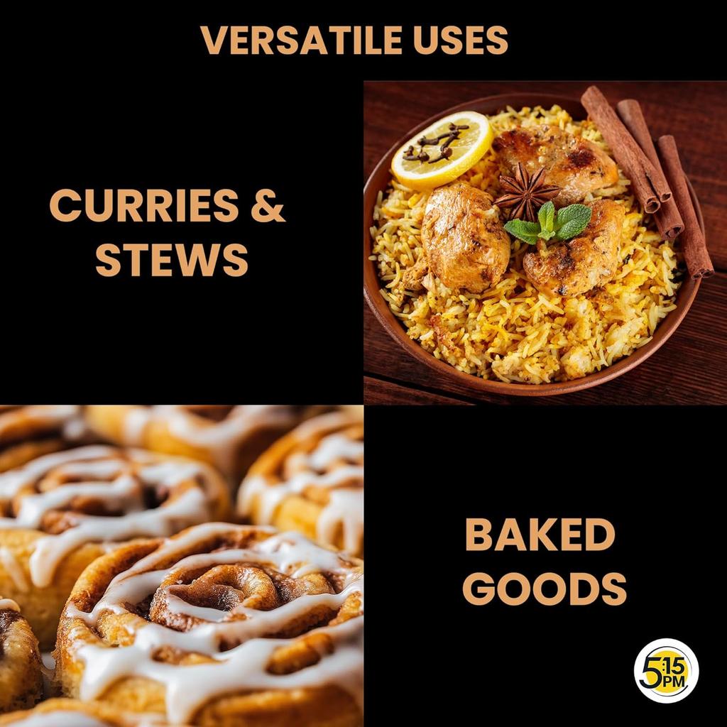 5:15PM Ceylon Zimtstangen Original 100g x Packung à 2 Stück | Aromatisches Sri-Lankan Dalchini für Backen & Tee