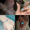 Vintage Luminous Butterfly Pendant Necklace and Bracelet for Women Glow In The Dark Christmas New Year Party Jewelry Gift