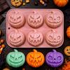 6 Cavity Pumpkin Silicone Molds Halloween Theme Ice Cube Tray Silicone Mold Making Muffin Chocolate Cake Decoration Baking Mould