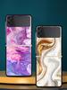 Vintage Marble Hard PC Phone Case For Samsung Galaxy Z Flip 7 6 5 4 Black Cover For Galaxy Z Flip 3 Foldable Shell Fundas Capas