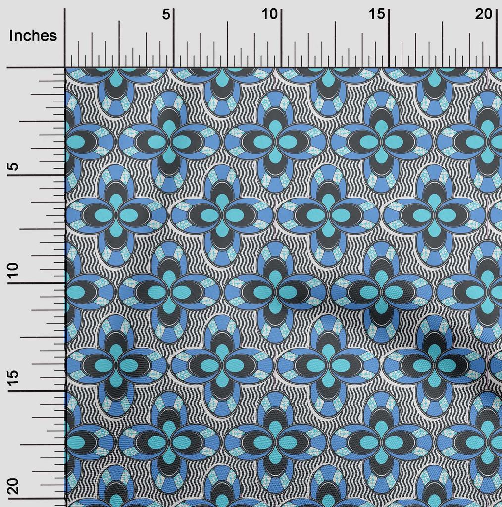 oneOone Cotton Flex Green Fabric African Sewing Material Print Fabric by The Yard 40 Inch