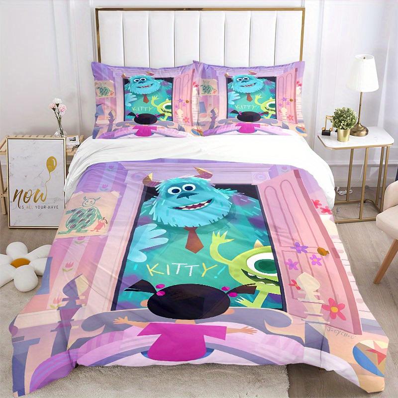 3pcs set Monsters University1pc of quilt cover+2pcs of pillowcase, no core, print bedding, All Seasons Bedroom Setting056
