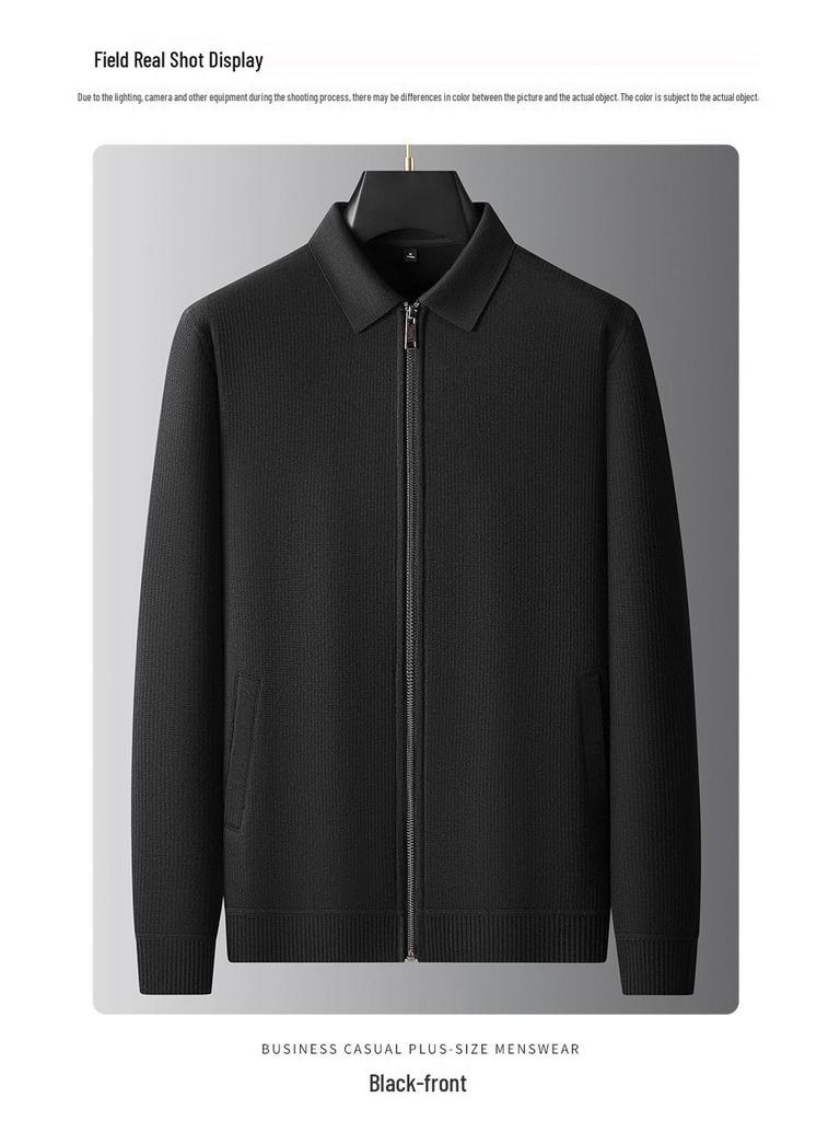 2025 Men's Plus Size Velvet Knit Cardigan, Autumn/Winter New Arrival