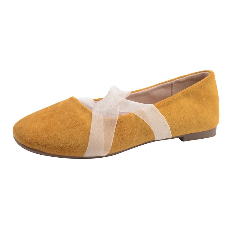 

Мода 2025 НОВЫЕ Весна/Лето Элегантные Ретро Повседневные Туфли на Плоской Подошве Новый Стиль Модные Мягкие Удобные Балетки Женские Женские 40 жёлтый