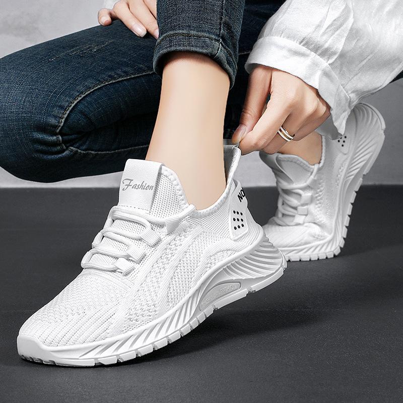Jinshiyuanshu Shoes Women's Casual Shoes Large Size Women's Shoes Processing Customized Flying Weaving Breathable Running Shoes Sneakers