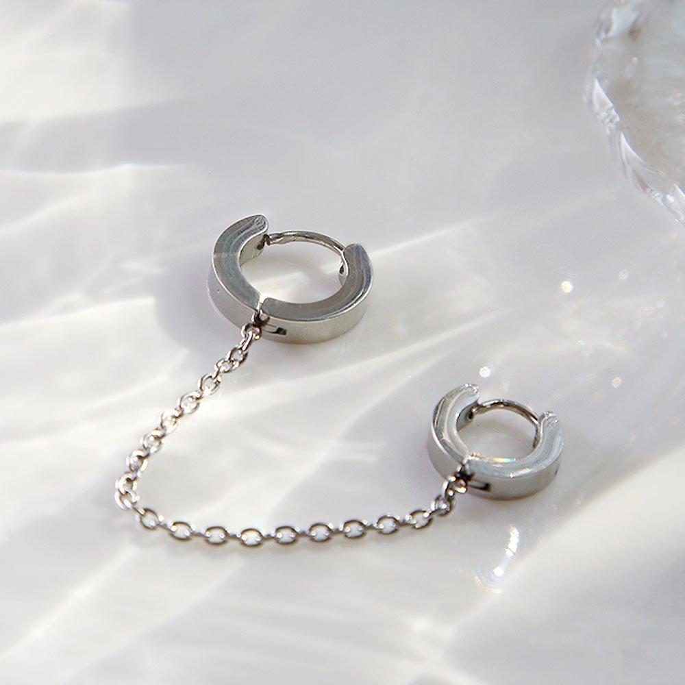 [1+1] Surgical Piercing Another Ring Chain 2 types, choose 1, one side for sale