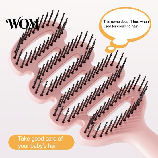 Kids Hair Brush Vented with Ergonomic Handle, Blow Fast Drying Scalp Massage Brush, Detangling for Long Thick Curly Wet Gentle Detangler