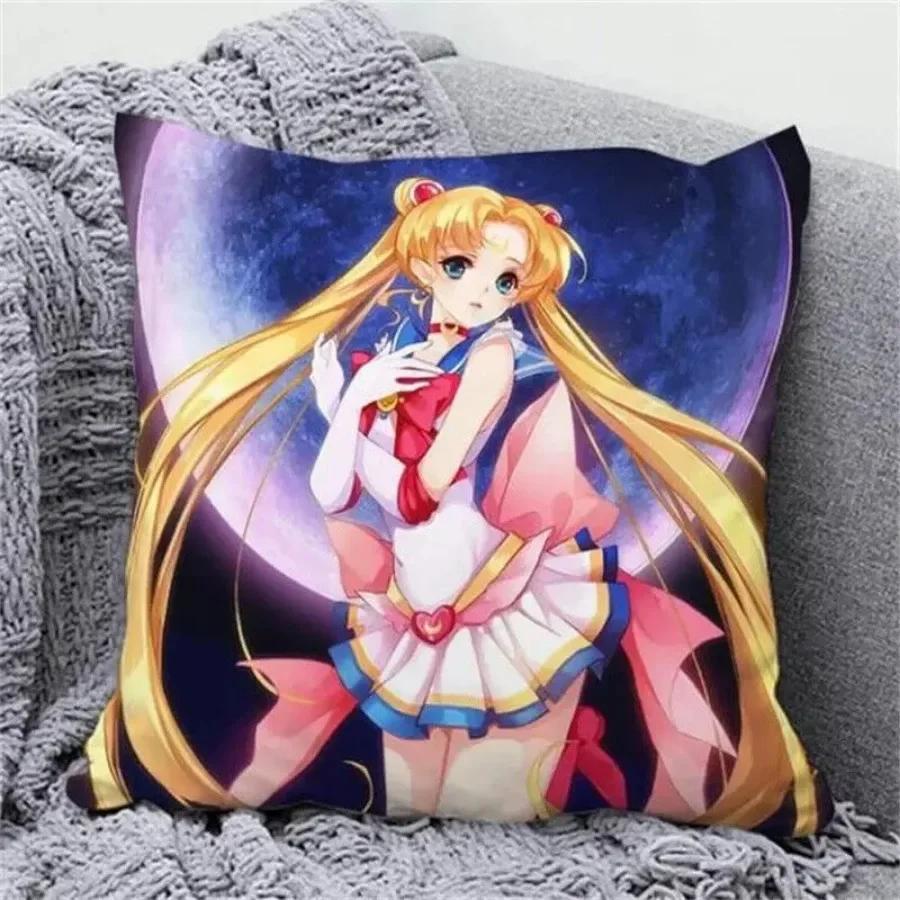 Anime Cartoon Sailor Moon Print Cushion Cover Sofa Home Decor Pillowcase