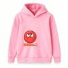 Kids Boys Girls Casual Hoodie Red Angry Smile Ball Print Pullover Sweatshirt Soft Long Sleeve Warm Hooded Top for Children