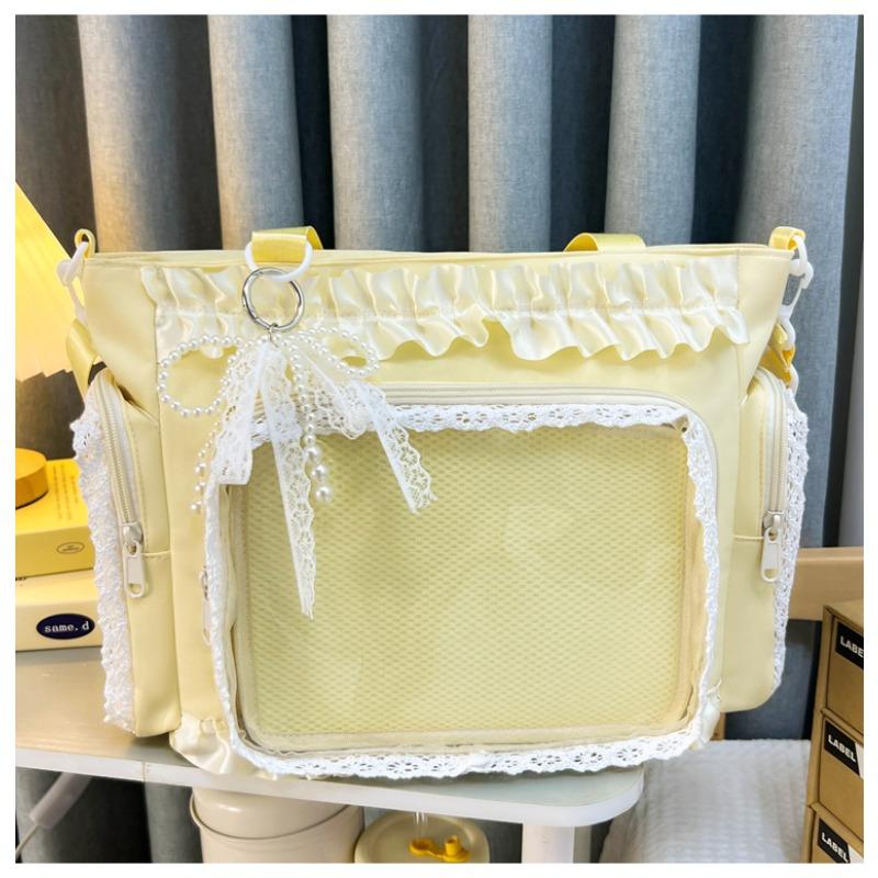 New Japanese high-value, fresh and sweet candy-colored transparent pain bag, girl light and large-capacity messenger bag