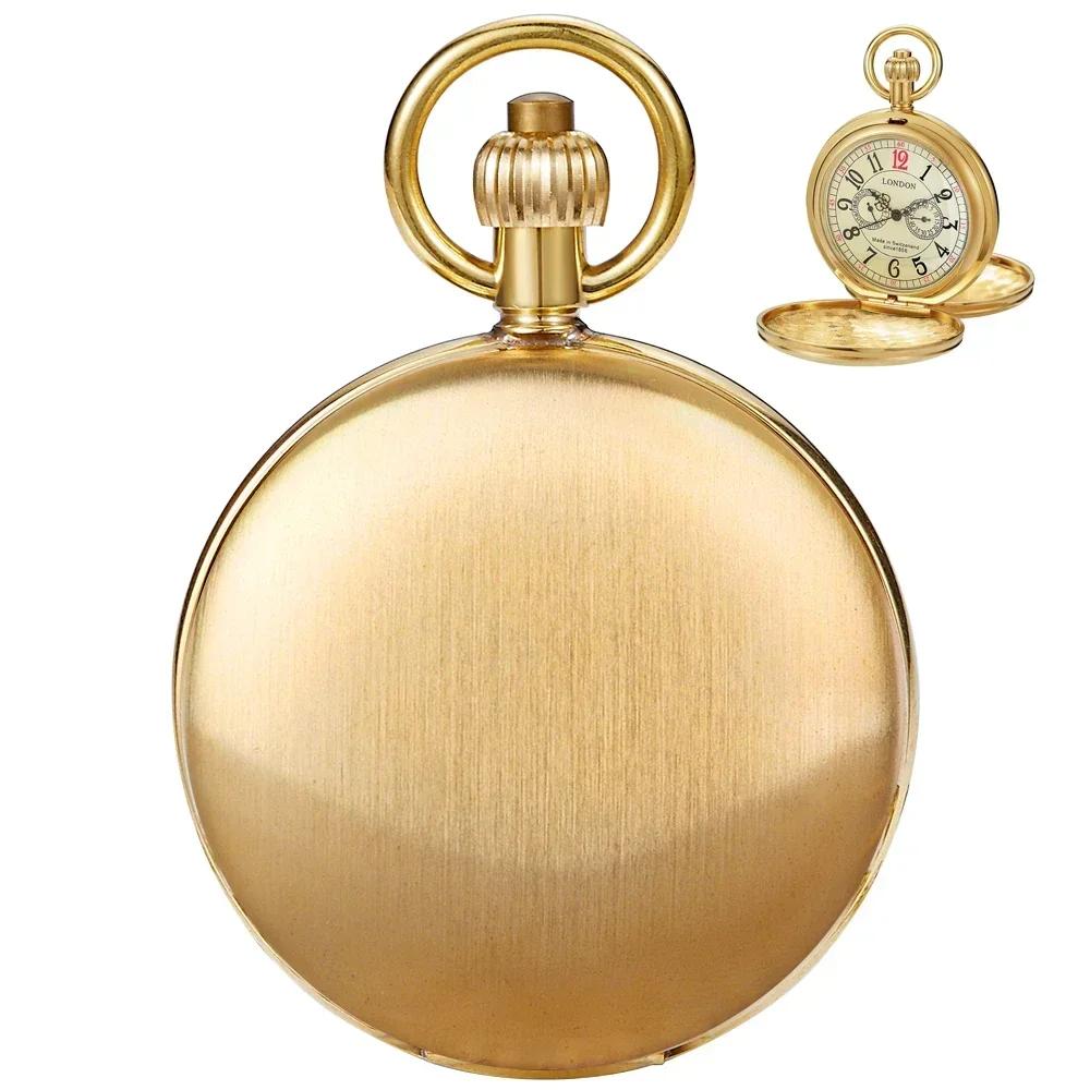 

Luxury Gold Smooth Men s Mechanical Pocket Watch Vintage Elegant Women Necklace Pendant Clock High Grade Gifts Reloj De Bolsillo