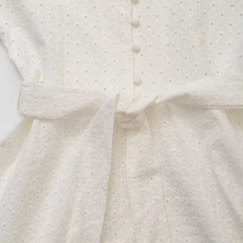 Summer Holiday Hollow Embroidery Dress - European & American Style Women's Street Fashion