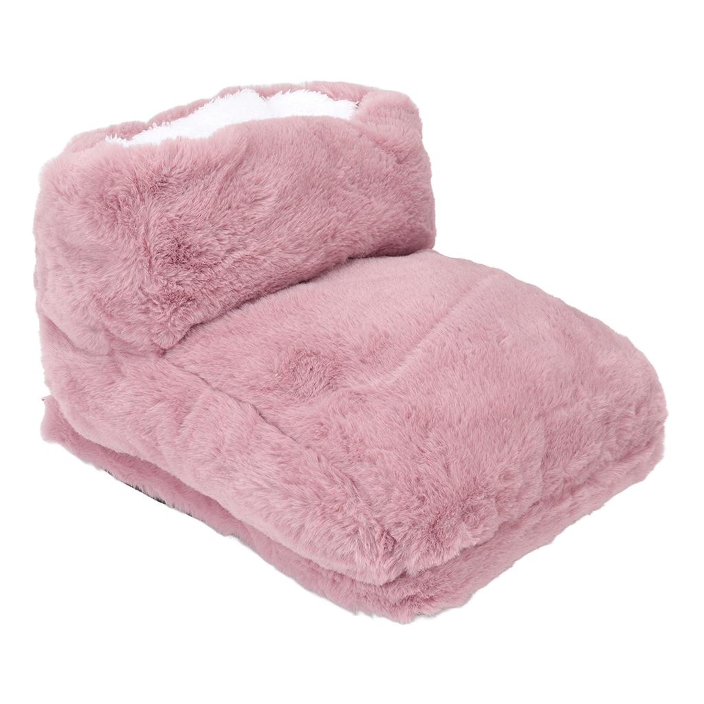 Electric Heated Foot Warmer Pink 5V USB Rechargeable Thickened Foot Warmer Boots for Home Office Dormitory