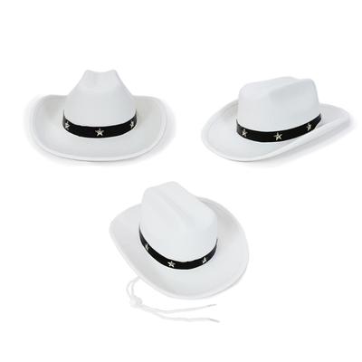 Kids Western Cowboy Hats With Star Studs Adjustable Strap For Ages 3-12 Outdoor And Party Wear