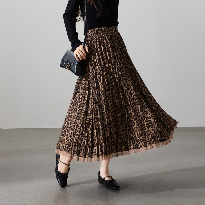 SOFSIL Retro plisovaná áčková sukně s leopardím vzorem