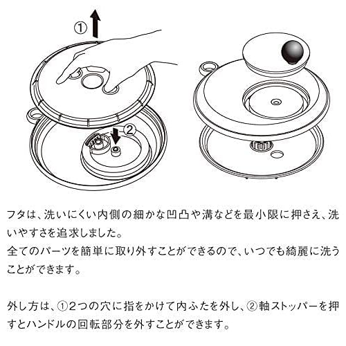 Keyuca Four-Way Salad Spinner II, Serves 3-4 People, Includes Removable Bowl and Colander, Large Vegetable Drainer, Made In Japan, Dishwasher Safe