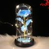 Popular LED Light Luminous Rose Glass Cover Ornament Christmas Birthday Gift Luminous Rose