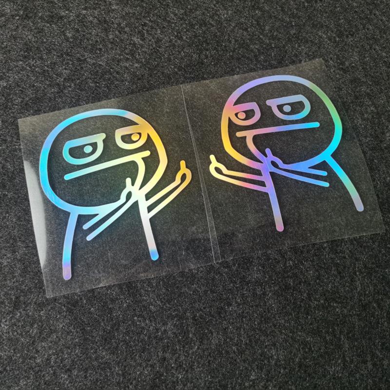 Cartoon Funny  Finger Waterproof Reflective Stickers Car Sticker Car Window Decal Car Decals Car Body Decoration Sticker