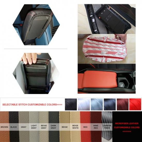 All BLACK Leather Center Console Armrest Cover For BMW 1 Series F20 2016-