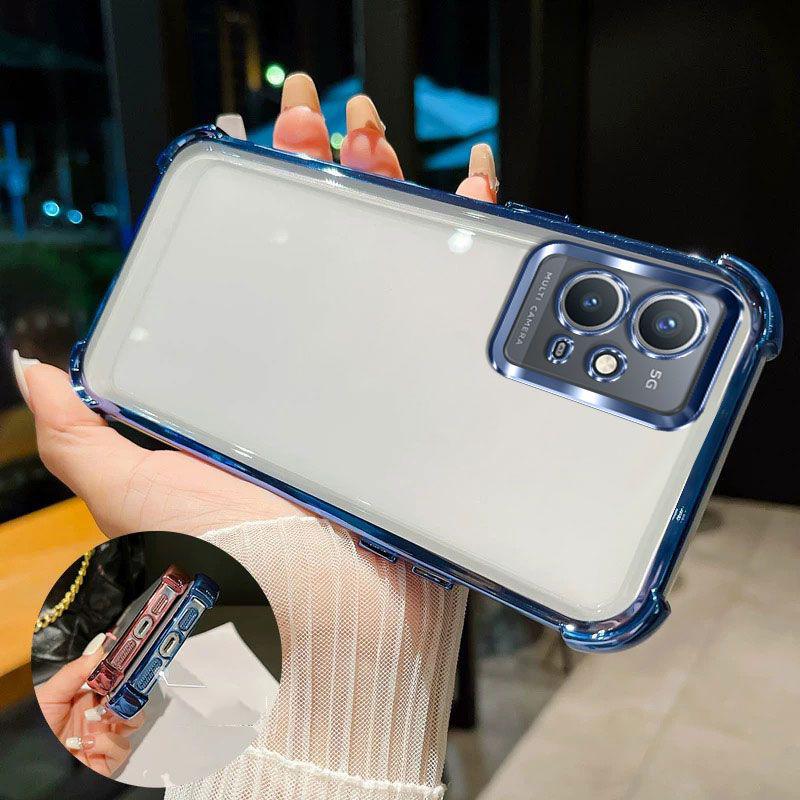 For vivo Y75 5G Case Vivo Y55 5G Phone Case Y75 Y55 5G Cover Four Corners Thickening Shookproof Plating Silicone Soft back cover For vivo Y55 5G