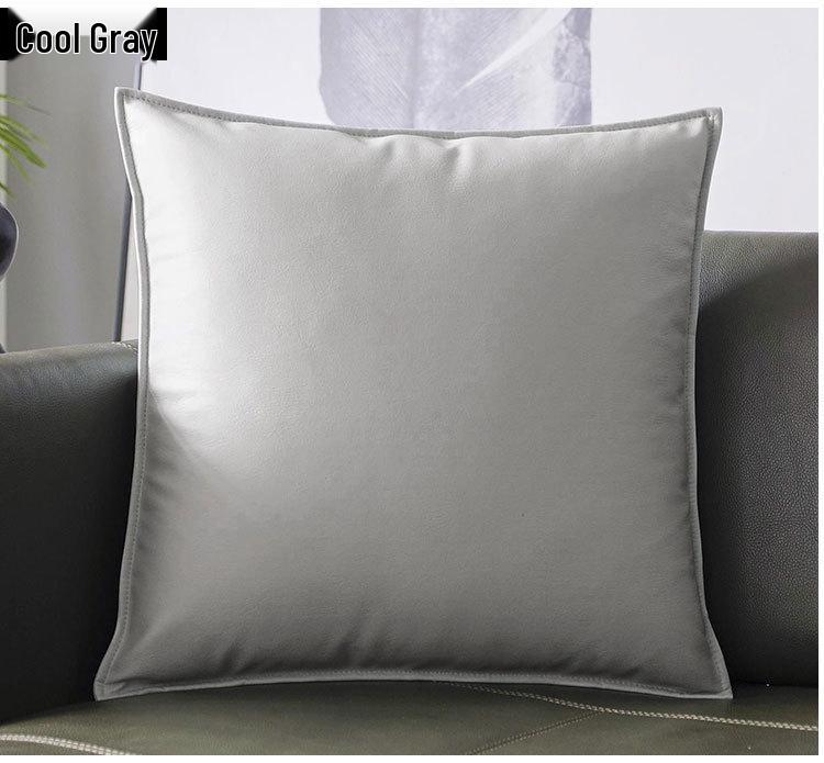 Luxury Retro Faux Leather Pillow Cover with Lychee Pattern - Soft Headboard, Office Cushion, Sofa Throw.
