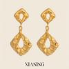 Xia Ling Geometric Pleated 18K Gold-Plated Stainless Steel Earrings