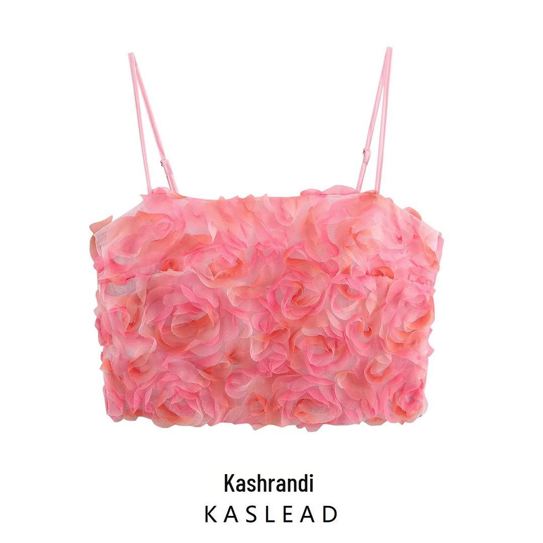 

Spring 2025 Women s European & American Style Floral Strapless Camisole L