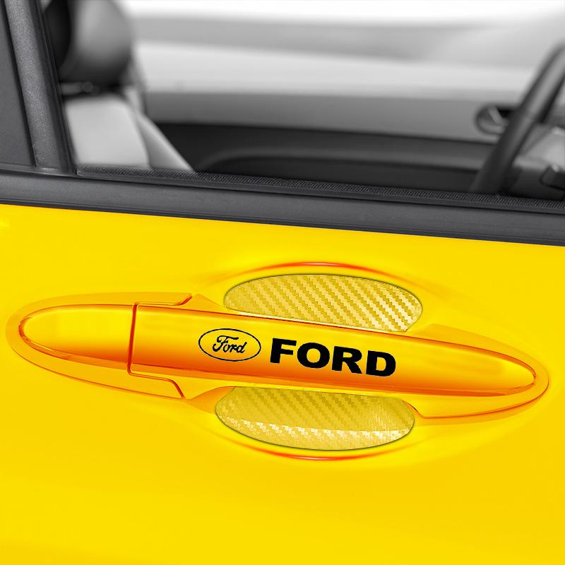 Car Door Sticker Carbon Fiber Scratches Auto Handle Protection Film For Ford F150 F250 Edge Escape Transit Fusion