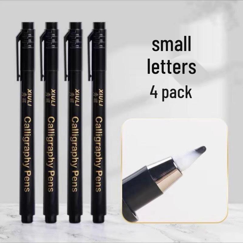 Versatile Calligraphy Pen Set: Refillable Soft Tips for Practice & Art - Includes Large, Medium, Small & Extra-Fine for Sutras, Painting & Outlining.