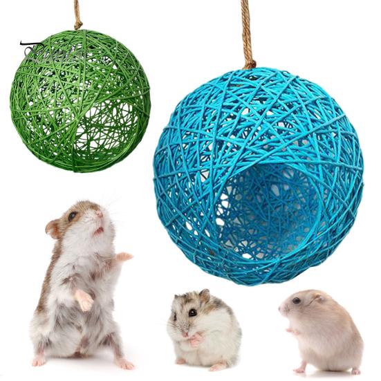 Pet Hammock Hamster Nest Comfortable Breathable Squirrel Parrot Hanging Bed Sleeping Rattan for Cage