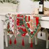 1pcs Christmas Decorations Table Flag Creative Christmas Tablecloth Long End Table Table Decoration Home Holiday Dress Fringe