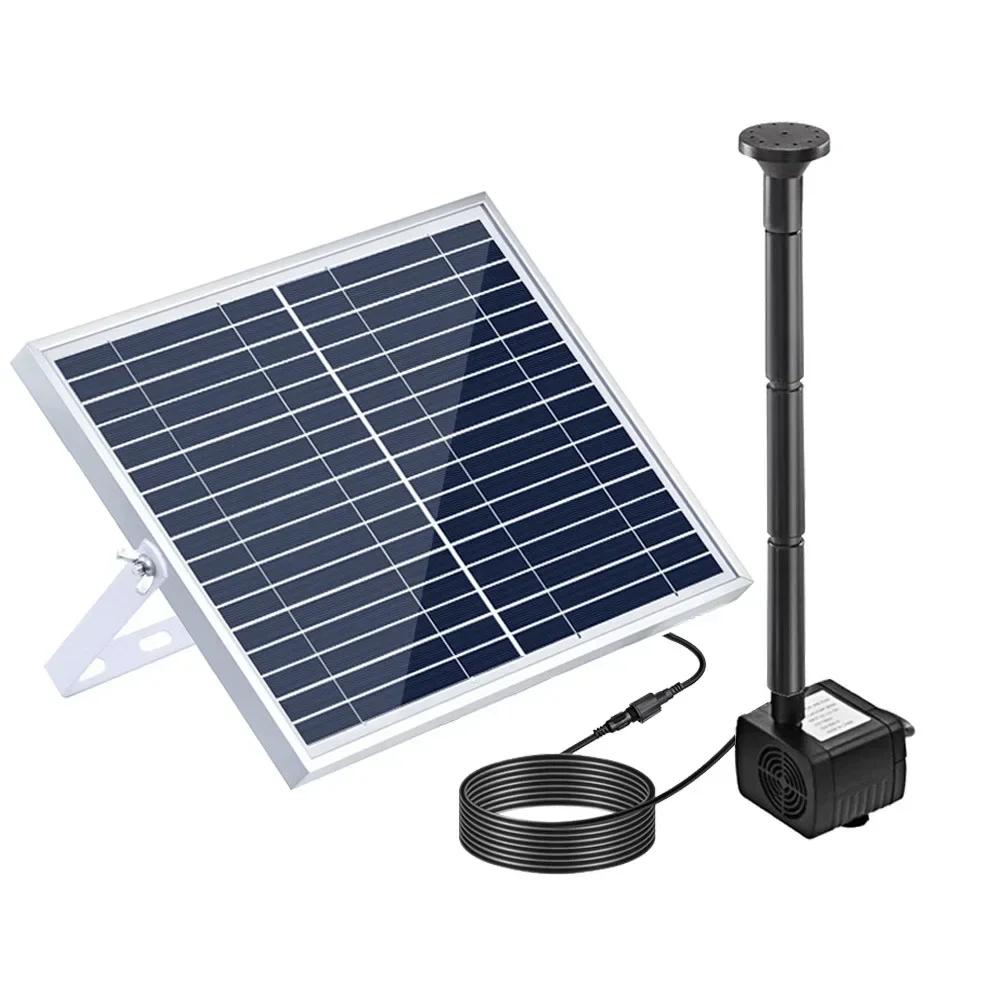

Outdoor Garden Solar Fountain Bracket Fixed Solar Panel Super Strong Water Spray Height Bird Bath Waterfall 12W