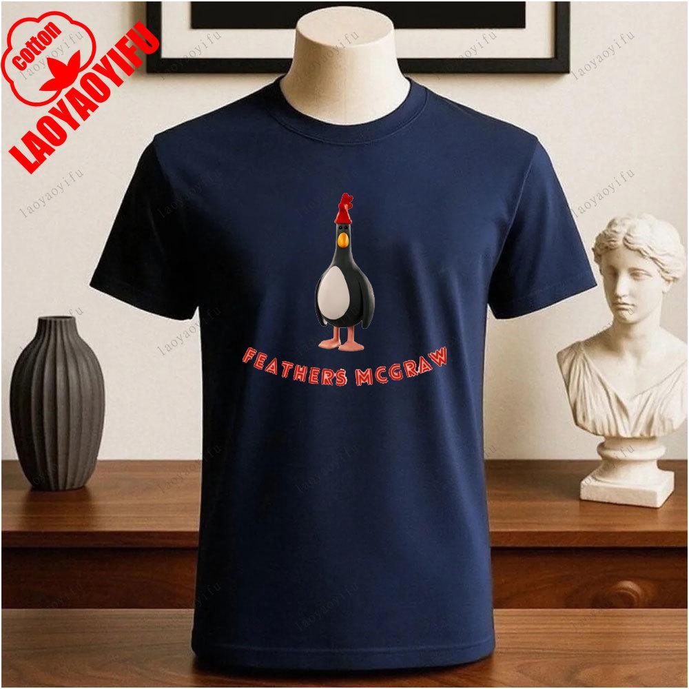 Wallace und Gromit Bedruckte T-Shirts Tops Cartoon und Anime Bedrucktes T-Shirt Wochenende Retro Grafik-Tee Vintage Ästhetik