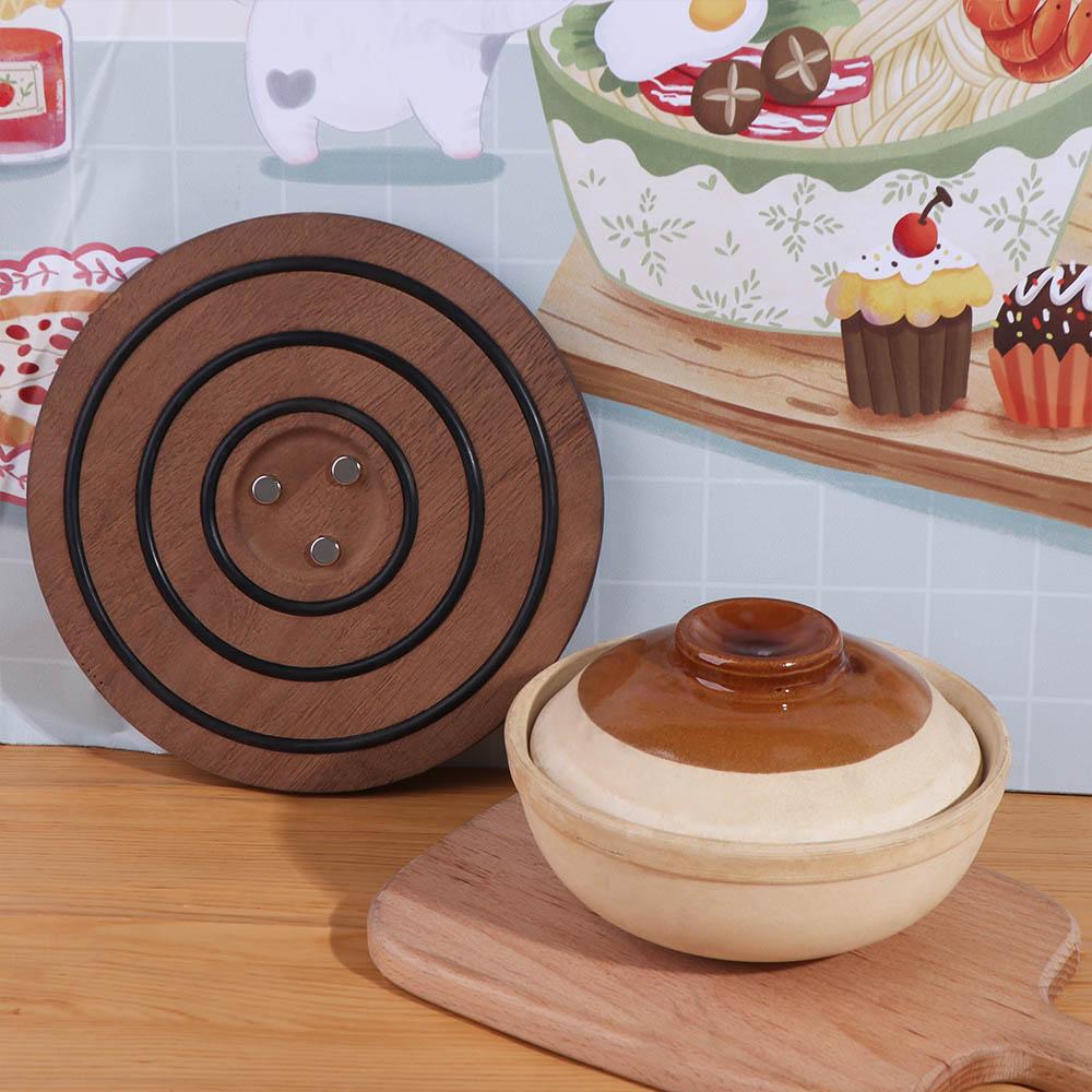 Easy To Clean Wooden Magnetic Pot Mats Non Slip Restaurant Pot Mats  Kitchen Essential