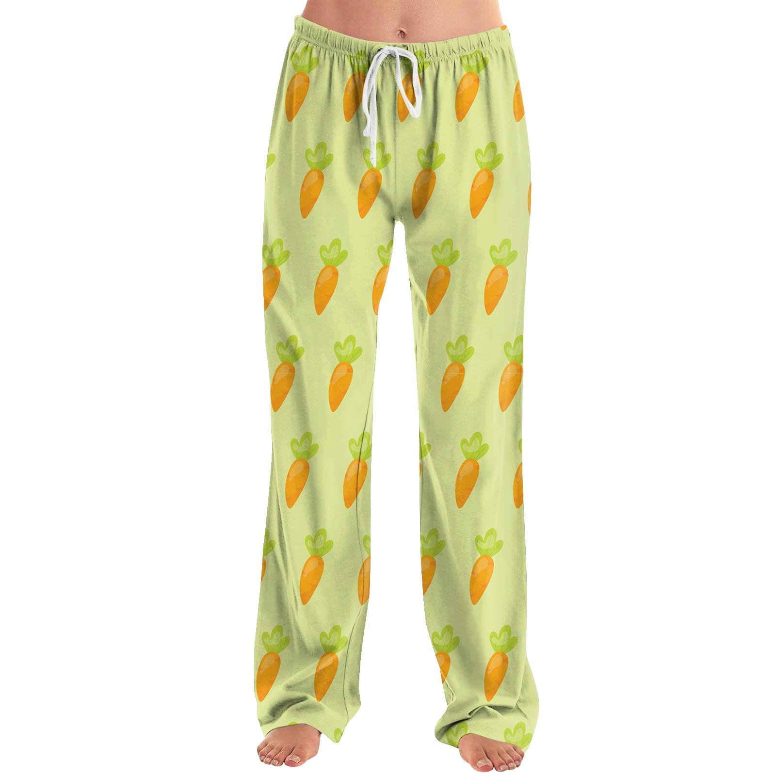 

Женские модные свободные повседневные брюки с пасхальным принтом L белый