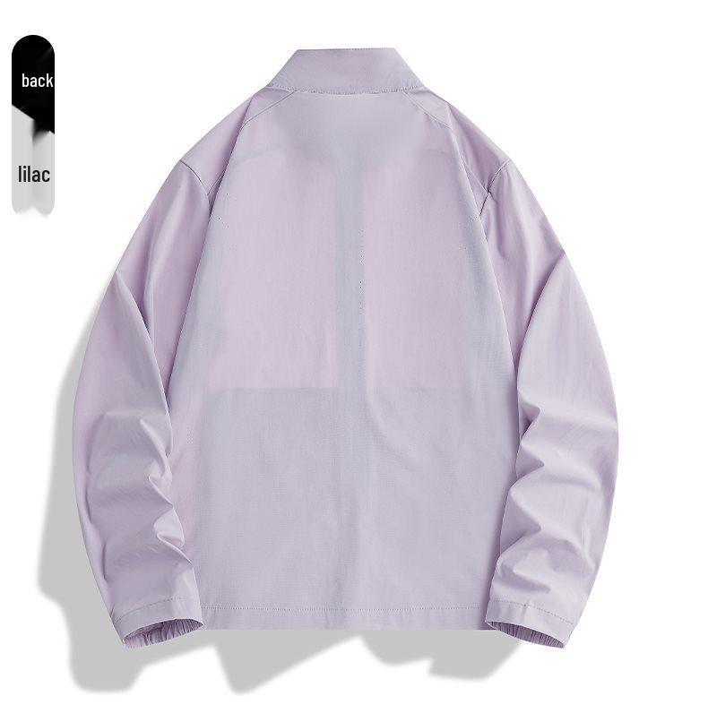 UPF50+ Sun Protection Jacket: Ice Silk, Stand Collar, Loose Fit, Breathable for Outdoor Camping and Cycling