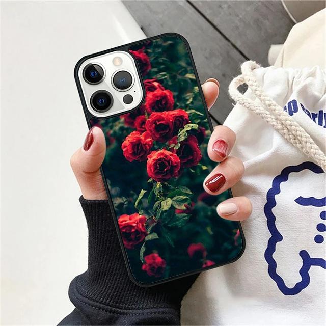 Red Rose Coque Shell For iPhone 17 Air 15 16 14 13 12 Pro Max 11 Pro Max Plus Phone Case Cover